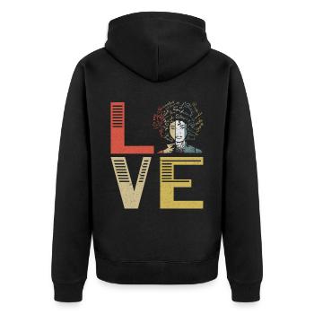 Afrocentrique Mois de l’histoire des Noirs Fierté noire - Veste à capuche bio Premium Unisexe - noir - Dos - Nico (187cm)