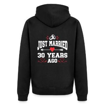 Je viens de me marier il y a 30 ans 30e anniversaire de mariage - Veste à capuche bio Premium Unisexe - noir - Dos - Nico (187cm)