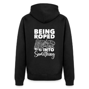 Rope in some rope jumping Jumping rope - Unisex Premium Organic Zip Hoodie - black - Back - Nico (187cm)