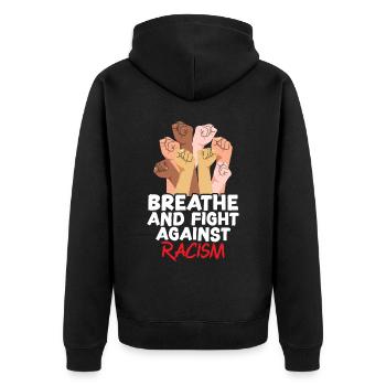 Lutte contre le racisme Fierté noire - Veste à capuche bio Premium Unisexe - noir - Dos - Nico (187cm)