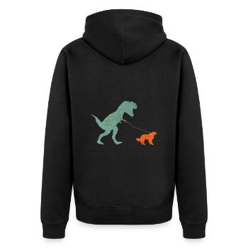 Vintage T-Rex - Veste à capuche bio Premium Unisexe - noir - Dos - Nico (187cm)