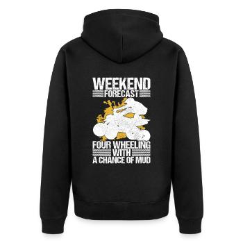 Quad Bike Quadfahrer - Unisex Premium Bio Zip Hoodie - Schwarz - Hinten - Nico (187cm)