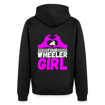Quad Bike Quadfahrer - Unisex Premium Bio Zip Hoodie - Schwarz - Hinten - Nico (187cm)