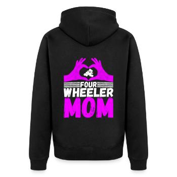 Quad Bike Quadfahrer - Unisex Premium Bio Zip Hoodie - Schwarz - Hinten - Nico (187cm)