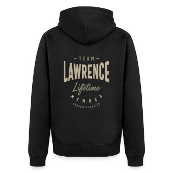 Team Lawrence Lifetime Member Personalized Name - Unisex Premium Organic Zip Hoodie - black - Back - Nico (187cm)