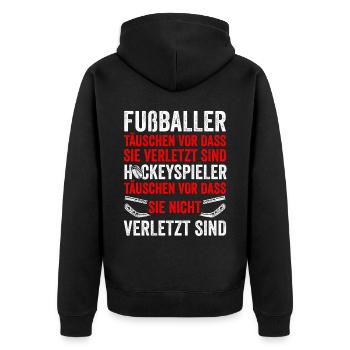 Fußballer Täuschen Vor Dass Sie Verletzt Sind Hock - Unisex Premium Bio Zip Hoodie - Schwarz - Hinten - Nico (187cm)