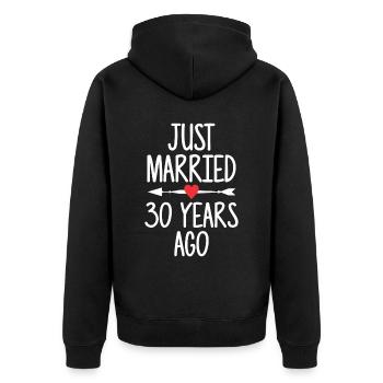 Je viens de me marier il y a 30 ans 30e anniversaire de mariage - Veste à capuche bio Premium Unisexe - noir - Dos - Nico (187cm)