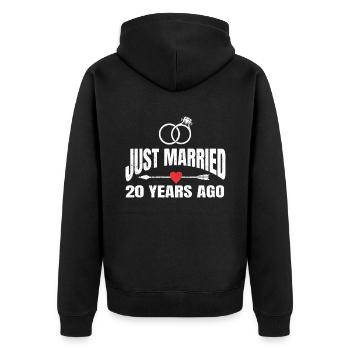 Je viens de me marier il y a 20 ans 20e anniversaire de mariage - Veste à capuche bio Premium Unisexe - noir - Dos - Nico (187cm)