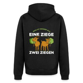 Was Ist Besser Als Eine Ziege Zwei Ziegen Geschenk - Unisex Premium Bio Zip Hoodie - Schwarz - Hinten - Nico (187cm)