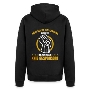 Meine Heutige Gute Stimmung Wurde Von Meinem Neuen - Unisex Premium Bio Zip Hoodie - Schwarz - Hinten - Nico (187cm)