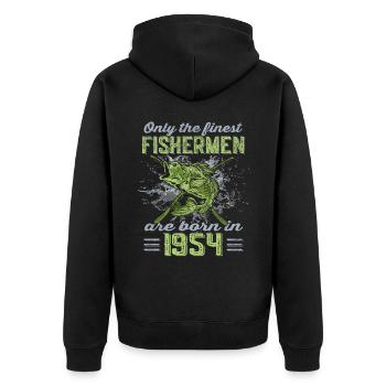 Legendär 68 Jahre alt Geschenk zum 68. Geburtstag - Unisex Premium Bio Zip Hoodie - Schwarz - Hinten - Nico (187cm)