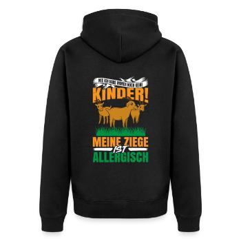 Nee Ich Habe Immer Noch Keine Kinder! Meine Ziege - Unisex Premium Bio Zip Hoodie - Schwarz - Hinten - Nico (187cm)