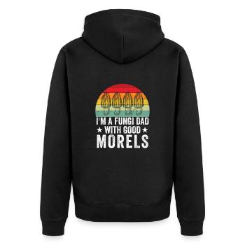 Mushroom Picker Mushrooms Mushroom Finder Mushroom Gift - Unisex Premium Organic Zip Hoodie - black - Back - Nico (187cm)