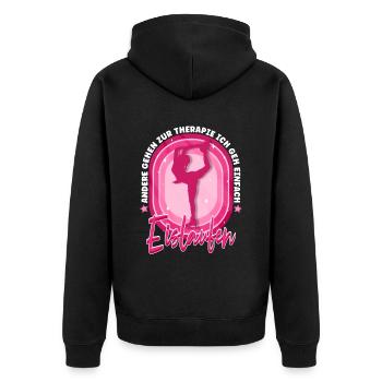 Eislaufen - Unisex Premium Bio Zip Hoodie - Schwarz - Hinten - Nico (187cm)