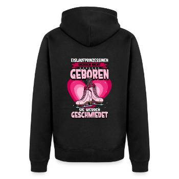 Eislaufen - Unisex Premium Bio Zip Hoodie - Schwarz - Hinten - Nico (187cm)