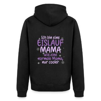 Eislaufen - Unisex Premium Bio Zip Hoodie - Schwarz - Hinten - Nico (187cm)
