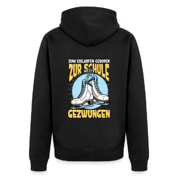 Eislaufen - Unisex Premium Bio Zip Hoodie - Schwarz - Hinten - Nico (187cm)