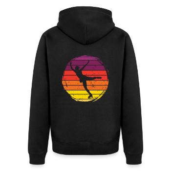 Eislaufen - Unisex Premium Bio Zip Hoodie - Schwarz - Hinten - Nico (187cm)