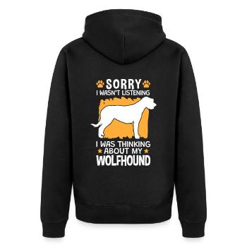 J’ai pensé à mon Irish Wolfhound - Veste à capuche bio Premium Unisexe - noir - Dos - Nico (187cm)