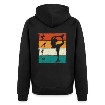 Eislaufen - Unisex Premium Bio Zip Hoodie - Schwarz - Hinten - Nico (187cm)