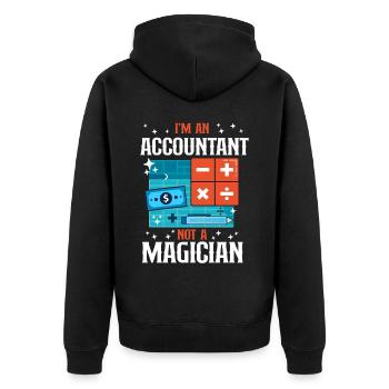 Accountant Bookkeeper Accounting - Unisex Premium Organic Zip Hoodie - black - Back - Nico (187cm)