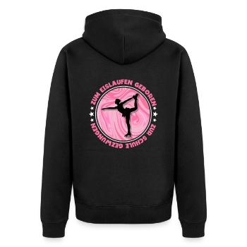 Eislaufen - Unisex Premium Bio Zip Hoodie - Schwarz - Hinten - Nico (187cm)