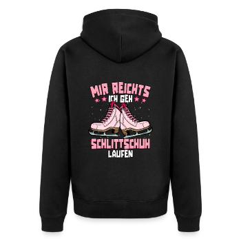Eislaufen - Unisex Premium Bio Zip Hoodie - Schwarz - Hinten - Nico (187cm)