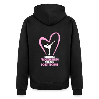 Eislaufen - Unisex Premium Bio Zip Hoodie - Schwarz - Hinten - Nico (187cm)