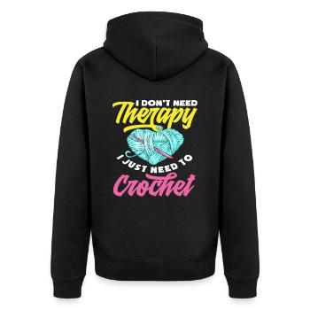 Thérapie au crochet - Veste à capuche bio Premium Unisexe - noir - Dos - Nico (187cm)