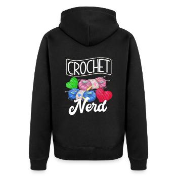 Funny crochet - Unisex Premium Organic Zip Hoodie - black - Back - Nico (187cm)
