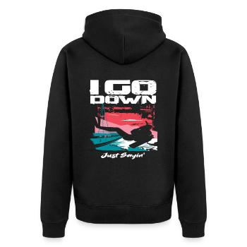 Diving Diver Gift - Unisex Premium Organic Zip Hoodie - black - Back - Nico (187cm)