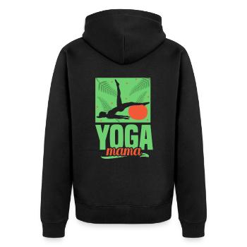 Yoga Mama Hobby Mother Mommy - Unisex Premium Organic Zip Hoodie - black - Back - Nico (187cm)