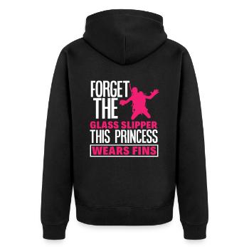 Diver Girl Woman - Unisex Premium Organic Zip Hoodie - black - Back - Nico (187cm)