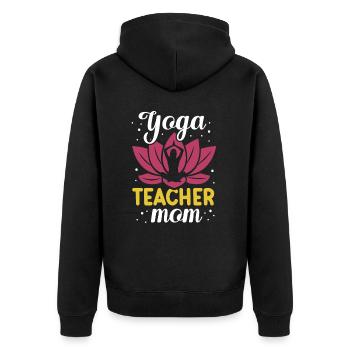 Professeur de yoga Maman Professeur de yoga Hobby Mère Maman - Veste à capuche bio Premium Unisexe - noir - Dos - Nico (187cm)