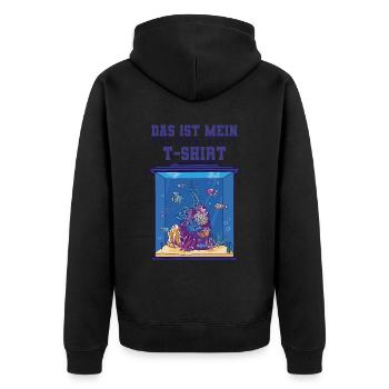 Das ist mein Wasserwechsel T-shirt Aquarianer - Unisex Premium Bio Zip Hoodie - Schwarz - Hinten - Nico (187cm)