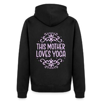 This Mom Loves Yoga Mom Hobby Mommy - Unisex Premium Organic Zip Hoodie - black - Back - Nico (187cm)