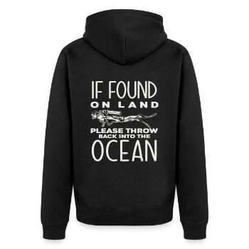 Diving Hobby Diving lovers - Unisex Premium Organic Zip Hoodie - black - Back - Nico (187cm)