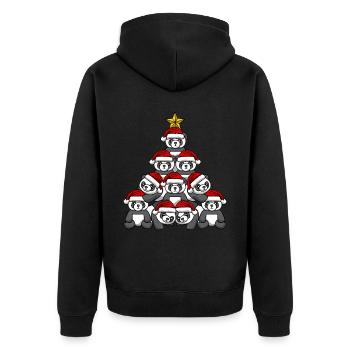 Arbre de Noël Panda - Veste à capuche bio Premium Unisexe - noir - Dos - Nico (187cm)