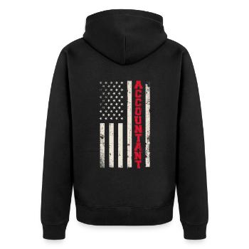Accountant Bookkeeper Accounting - Unisex Premium Organic Zip Hoodie - black - Back - Nico (187cm)
