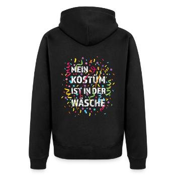 Konfetti Karneval Fasching Fasnacht 5. Jahreszeit - Unisex Premium Bio Zip Hoodie - Schwarz - Hinten - Nico (187cm)