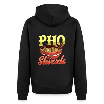 Pho Shizzle Soupe asiatique de nouilles Pho - Veste à capuche bio Premium Unisexe - noir - Dos - Nico (187cm)