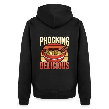 Phocking Délicieuse soupe de nouilles Pho asiatique Pho - Veste à capuche bio Premium Unisexe - noir - Dos - Nico (187cm)