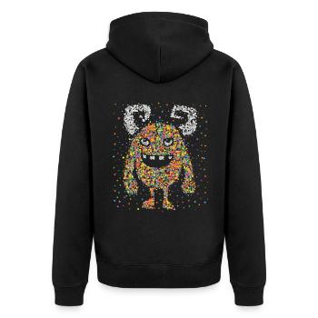 Confetti Monster Cologne Carnival Kölle Confetti - Unisex Premium Organic Zip Hoodie - black - Back - Nico (187cm)