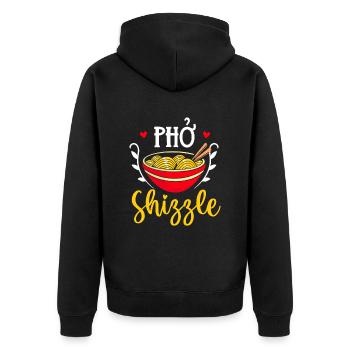 Pho Shizzle Soupe asiatique de nouilles Pho - Veste à capuche bio Premium Unisexe - noir - Dos - Nico (187cm)