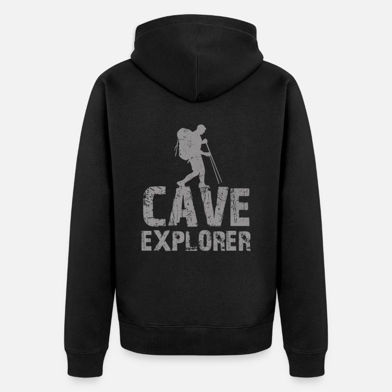 Spéléologue Grotte de spéléologie - Veste à capuche bio Premium Unisexe - noir