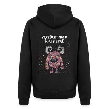 Karneval Fasnacht Konfetti Fastelovend Jeck - Unisex Premium Bio Zip Hoodie - Schwarz - Hinten - Nico (187cm)