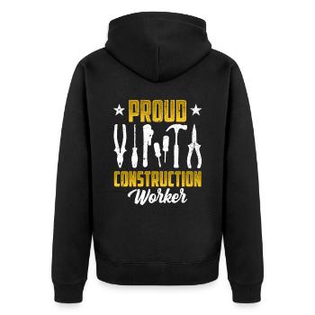 Proud Construction Worker Team Teamwork Construction Site Construction - Unisex Premium Organic Zip Hoodie - black - Back - Nico (187cm)