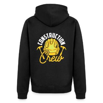 Bautrupp Bauarbeiter Bau Baustelle Teamwork Team - Unisex Premium Bio Zip Hoodie - Schwarz - Hinten - Nico (187cm)