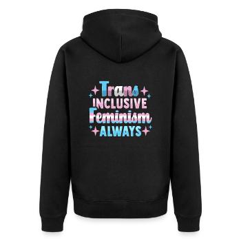 Transfeminism Trans-Design for Trans-Persons - Unisex Premium Organic Zip Hoodie - black - Back - Nico (187cm)