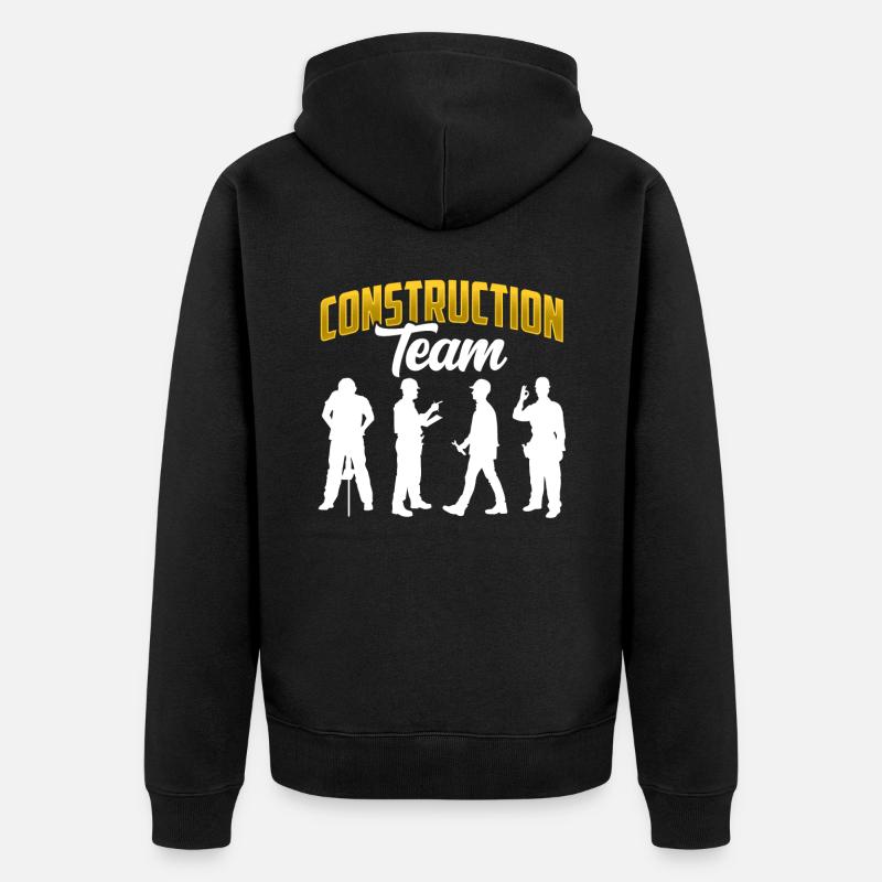 Bau Team Teamwork Baustelle Bauarbeiter - Unisex Premium Bio Zip Hoodie - Schwarz